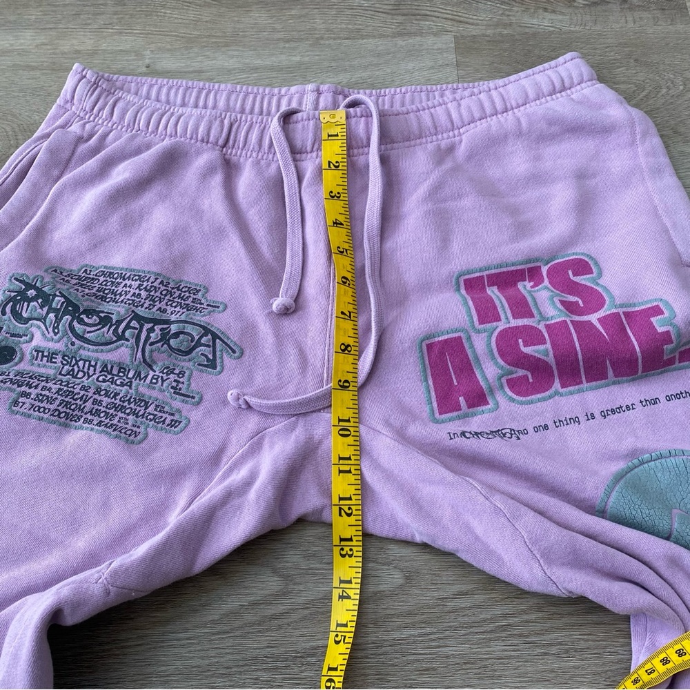 Lady Gaga IT’S A SINE Pink Sweatpants Merch Concert Chromatica Size Large - Picture 8 of 10